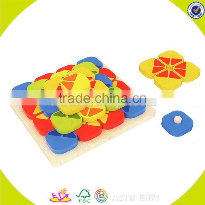Wholesale toddler funny wooden stacking triangle blocks toy colorful stacking triangle blocks game W13E002