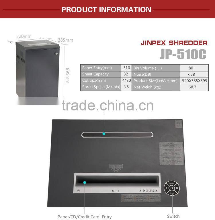 JP-510C Shredding A3 paper Heavy Duty Paper Shredder machine For Big office equipment