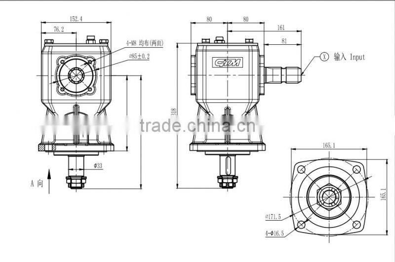 40HP 1:3 ratio rotary tiller gearbox