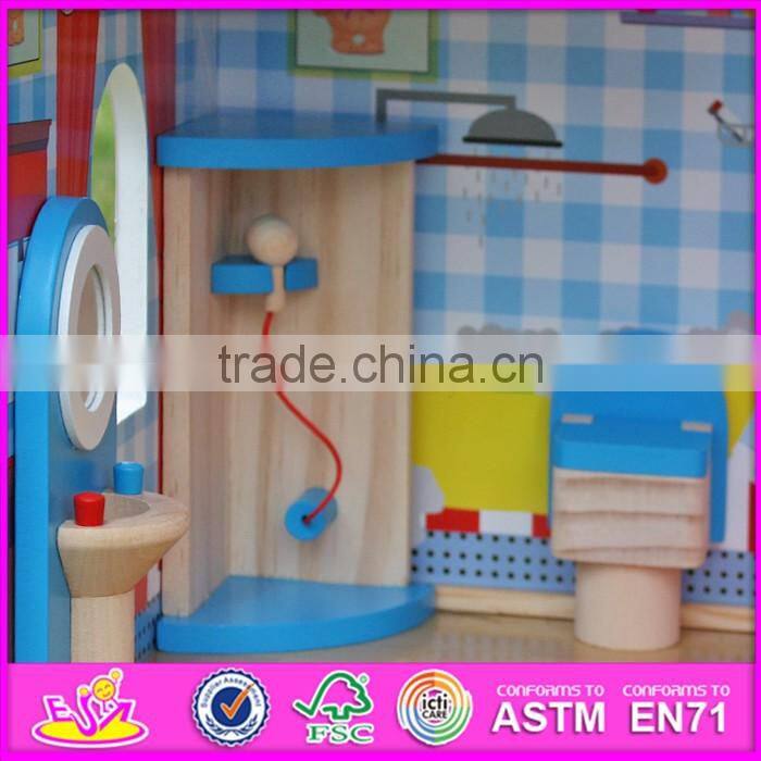 2016 luxurious children big wooden dollhouse kits W06A163-S