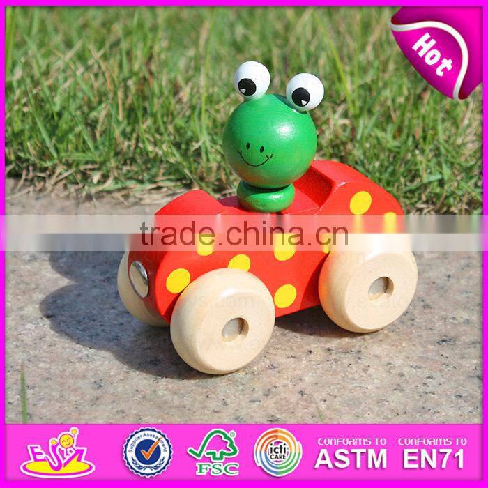 Wooden Pull Line Sea Lion cart toy for baby,Kids Funny Play Wooden Sea Lion Pull Along Cart Toy for Toddler W05B108
