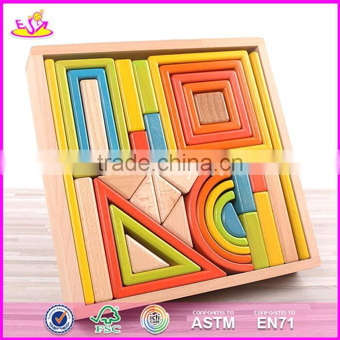 2017 New design best preschool building blocks wooden brick toys for kids W13A136