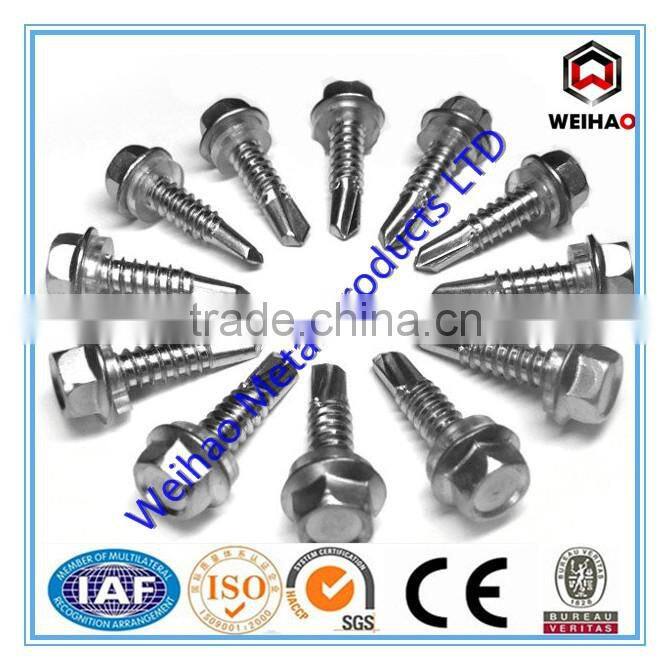 Galvanized Hex head self drilling screw with washer