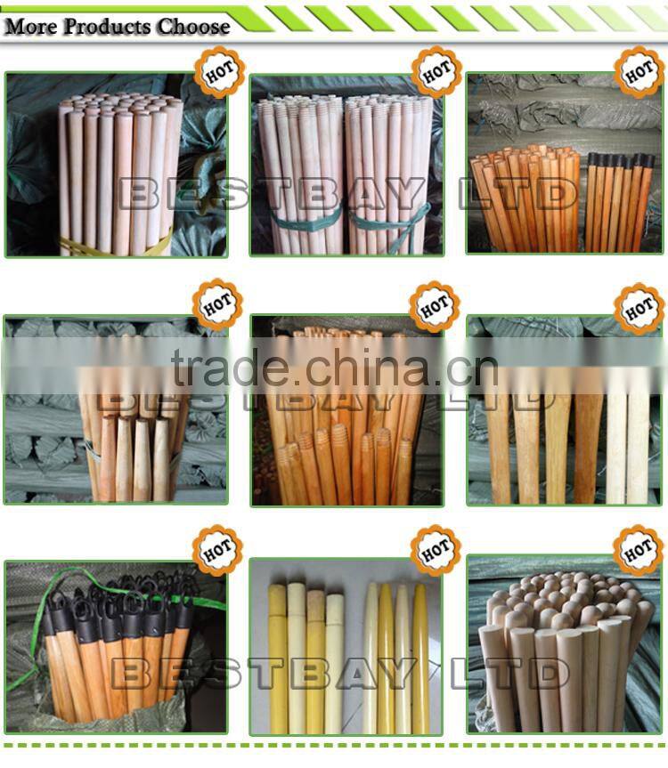 varnish coated wooden broom handle
