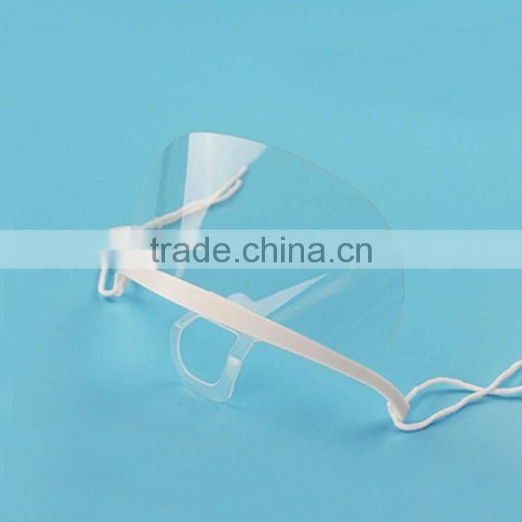 Factory high quality good price clear plastic transparent face mask for food service,hotel and beauty salon in brazil market
