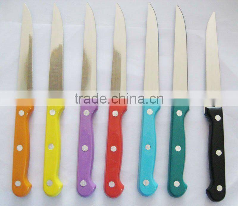 red colour fruit knife with PP cover