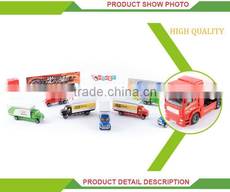 New design kids car set metal mini diecast model container truck toy