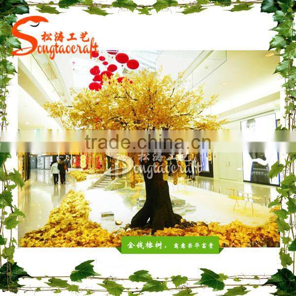 New design artifical wishing tree plastic tree fake artificial golden artificial trees for sale