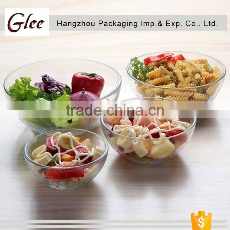 Elegant graceful custom wholesale rose carved footed low mixing glass bowl