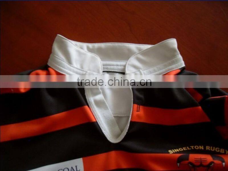 Hongen sports team set custom rugby jersey,long sleeve/sleeveless sublimated rugby jersey with embroidery