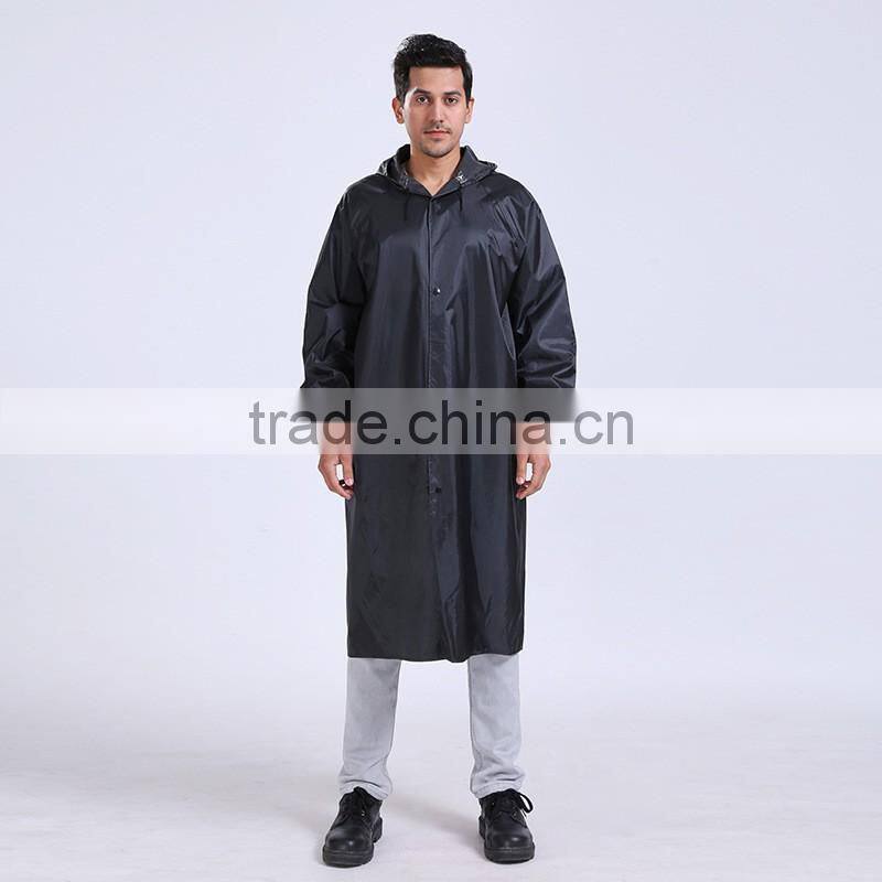 Long raincoat poncho hooded long polyester rain coat one piece rain coat waterproof
