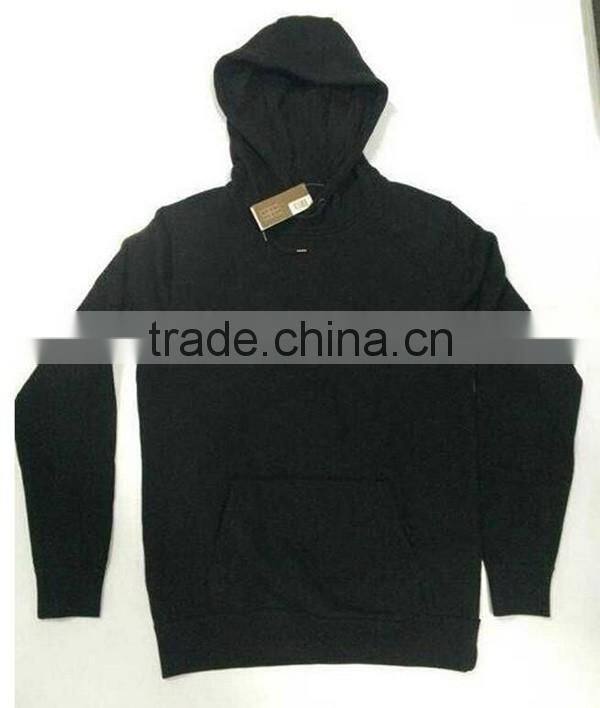 men gender brushed fleece hooded stock sweatshirt
