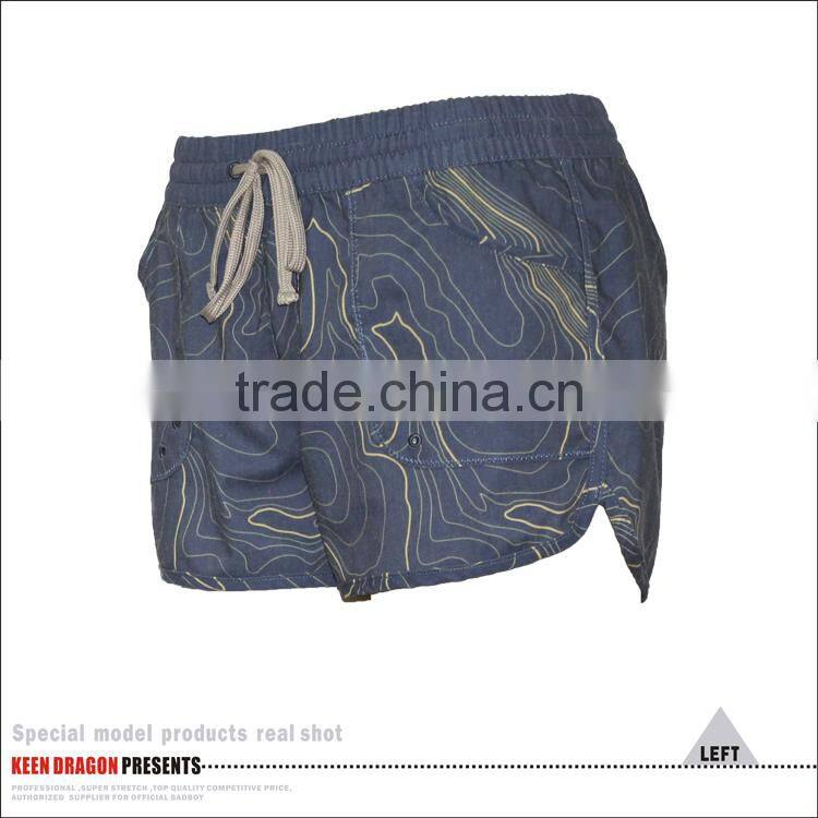 Manufacture Customer Design Summer Wear Girl's Shorts Womens Beach Swim Shorts