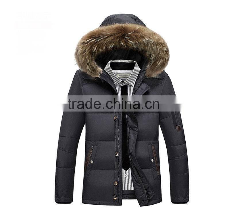 Winter Warm Fur Hoody Man Quilting Padded Jacket