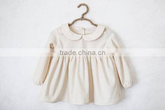 Latest Design Summer Tops Linen Pattern Medium Sleeve Baby Girl Fancy Shirts