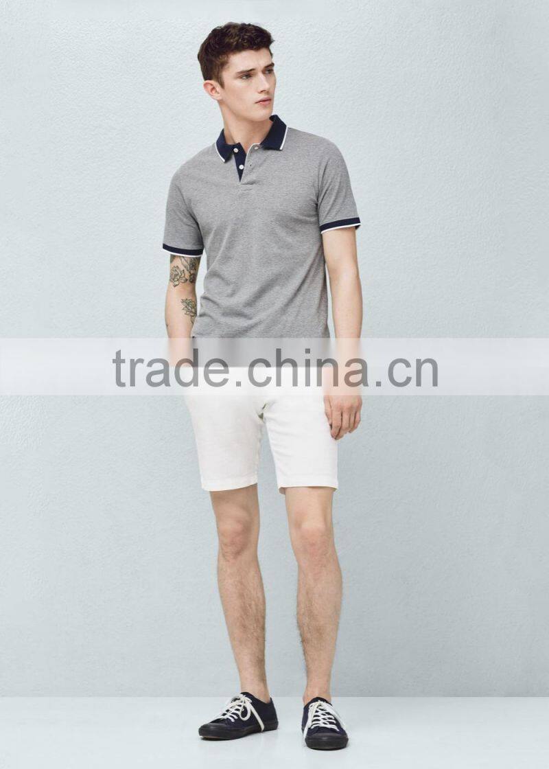fashion young men ringer polo tee color combination polo shirt