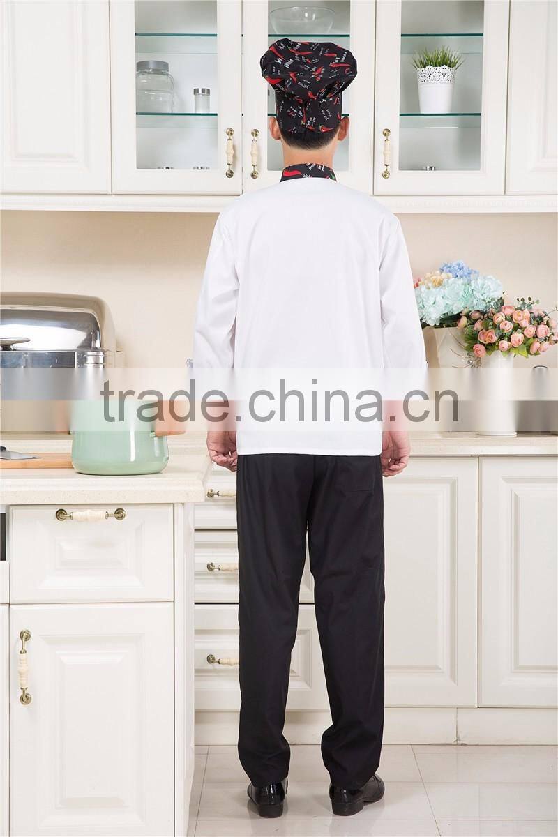 Juqian 2016 custom fashion design hotel workwear white executive chef uniform