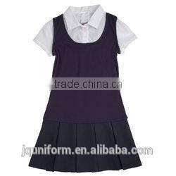 Custom Good Quality Sweet White Shirt and Skirt Girls School uniform Wholesale