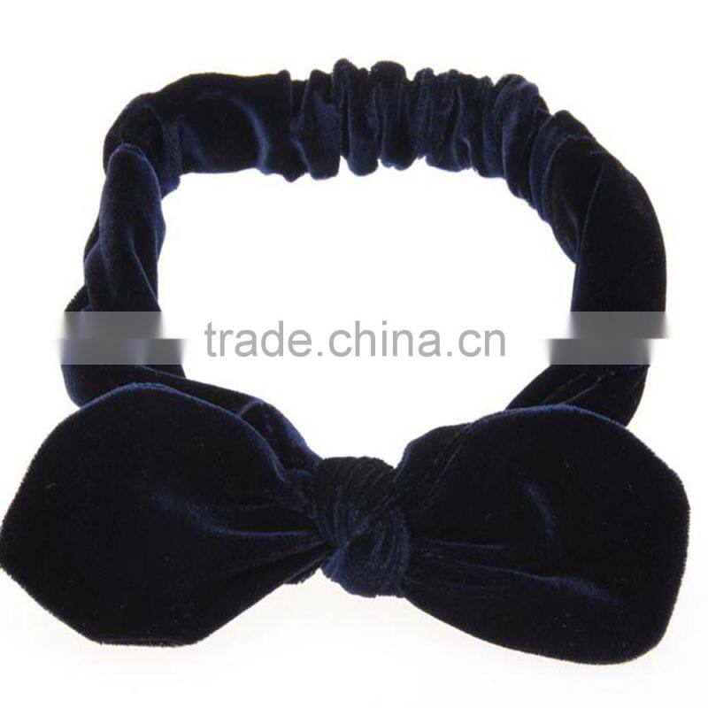 Cute Velvet Headbands Knot Ear Bow Turban