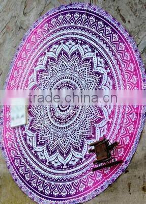 Peacock Mandala Round Tapestry Throw Hippie Gypsy Beach Blanket Yoga Mat Boho