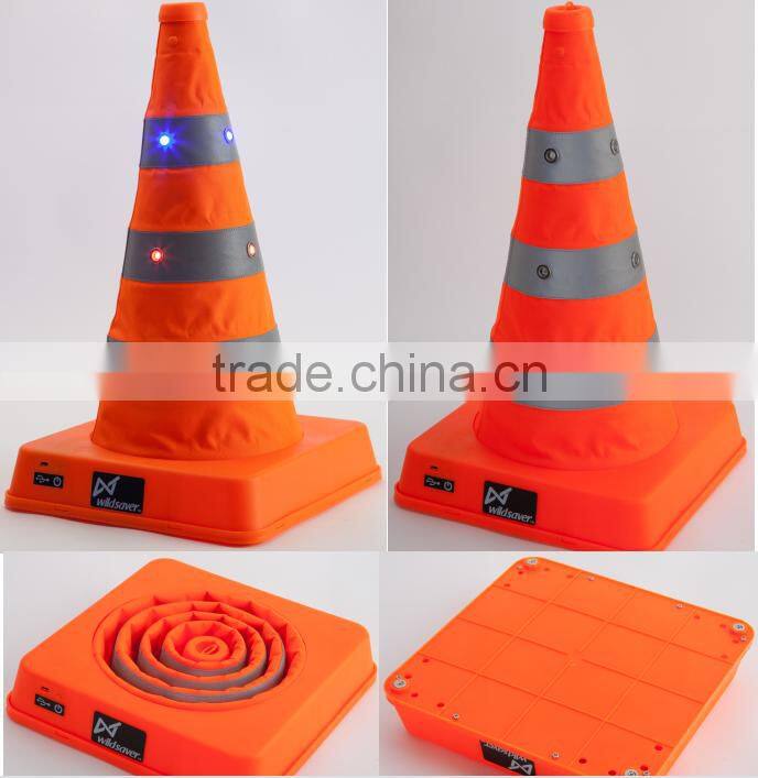 Shrinkable White Traffic Cones Safety Choice at dark night