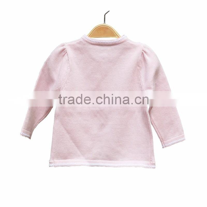 Comfortable Round Neck Long Sleeve Girl Knitted Cardigan
