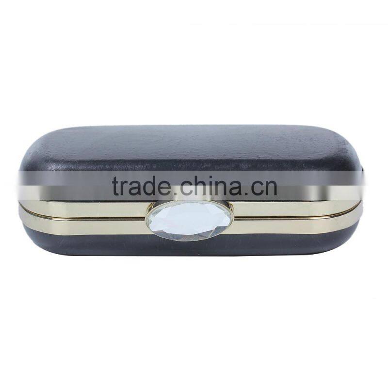 Iron Based Alloy Kiss Clasp Purse Frame Rectangle Clear Rhinestone Gold Plated Oval Faceted 16.3cm(6 3/8") x 10.8cm(4 2/8"), 1 P