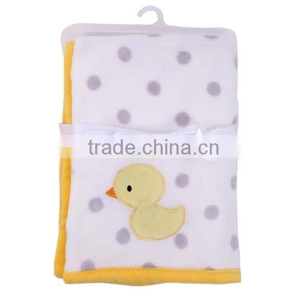 cute cartoon animal flannel fleece embroidered baby blanket