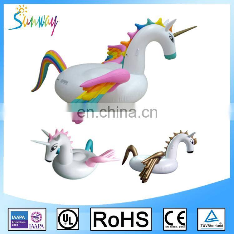 2017 New Custom Giant 6P Eco-friendly PVC Water Pool Floats Inflatable Colorful Pegasus Float Toy With Multicolor