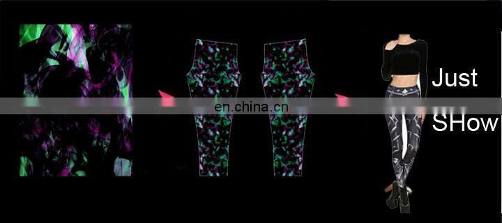 Low Price Girls High Quality Digital Thin Elastic Work Out Printed Leggings