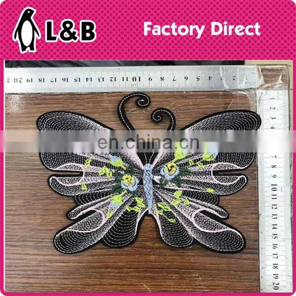 New design Embroidery 3D butterfly hot fix patch
