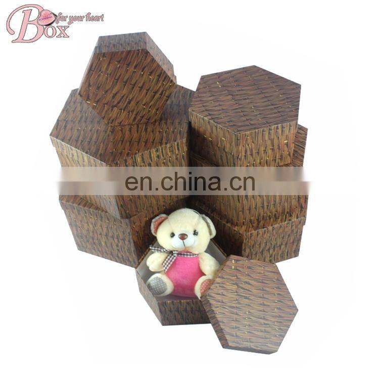 The most popular hexagonal retro woven bamboo decorative pattern storage box