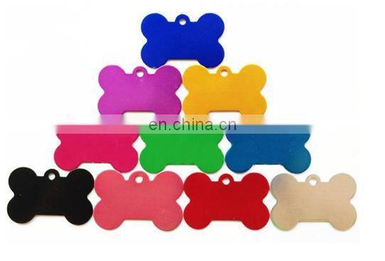 Hot Selling Anodized Aluminum blank Bone Shaped ID Dog Pet Tag