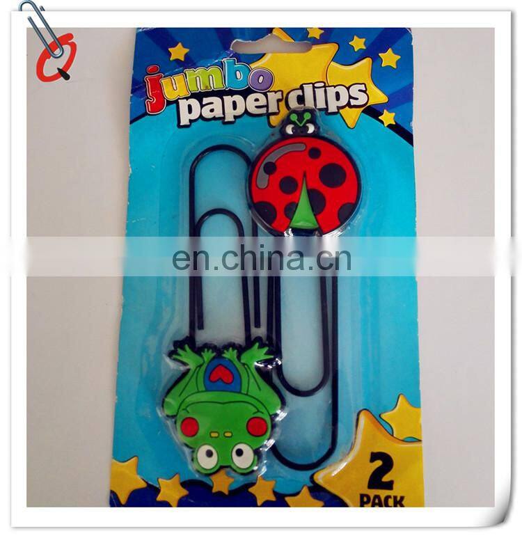 plastic PVC jumbo clip and mini cartoon paper clip with blister card packing