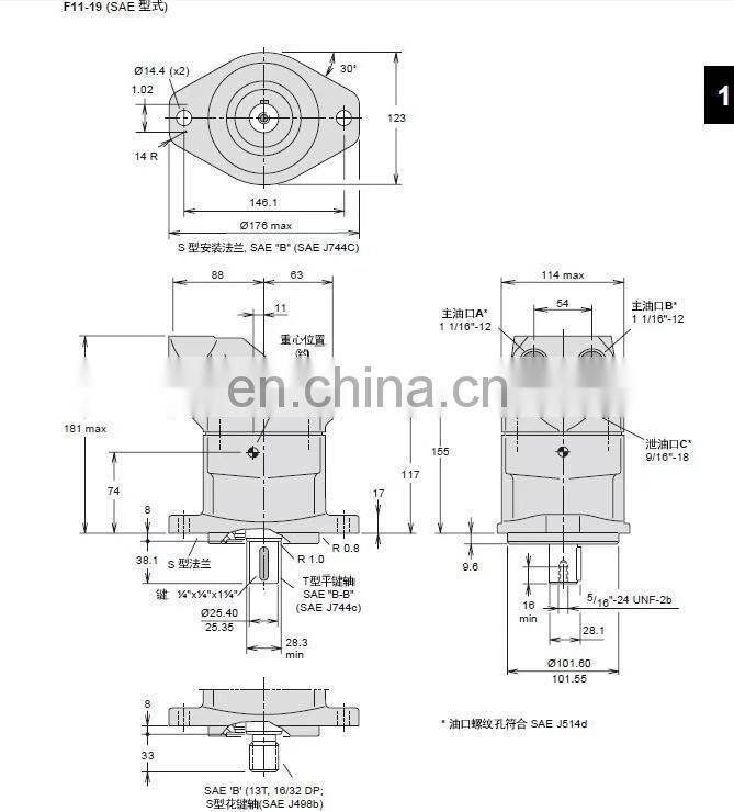 Parker F11 F11-019-RU-SE-S-000-000-0 hydraulic pump motor F11-005 F11-006 F11-010 F11-012 F11-014 F11-019 F11-150 F11-250