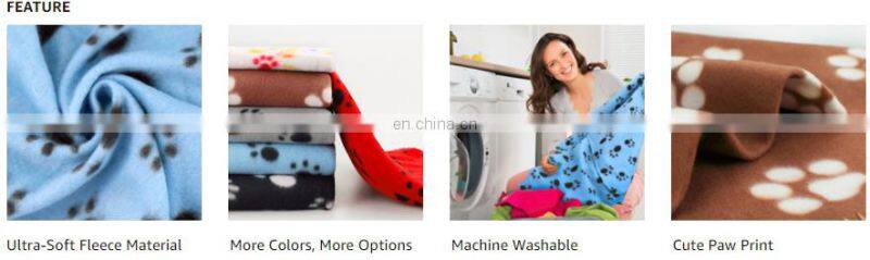 Cute Cat Fleece Blanket Pet Dog Blanket Warm Paw Print Blanket Bed Cover for Dogs and Cats