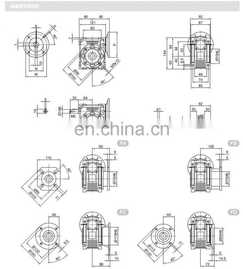86BL High Power Brushless DC Worm Gear Motor, with NMRV050 Gearbox