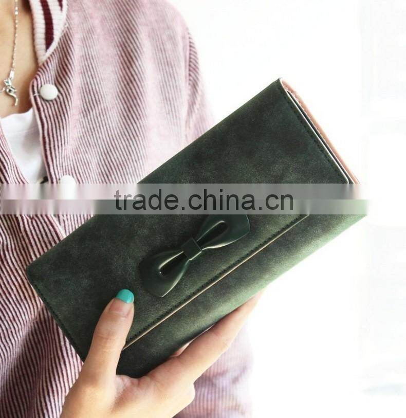 fashional Trendy and popular Pu leather Butterfly bow wallet Purse Cartera para dama de calidad Carteira