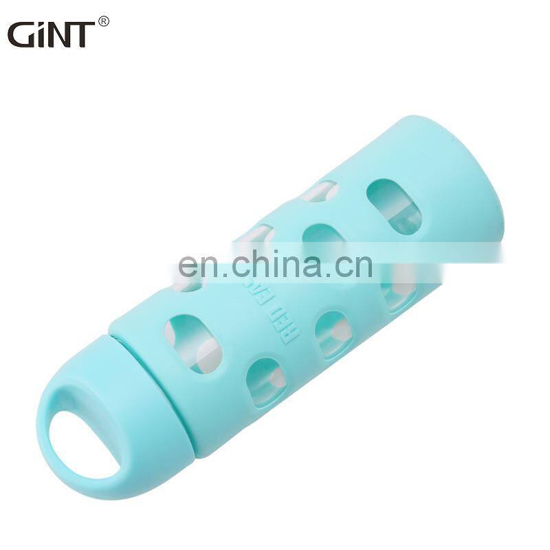 490ml wholesale new style silicone anti-scald double wall glass water bottle