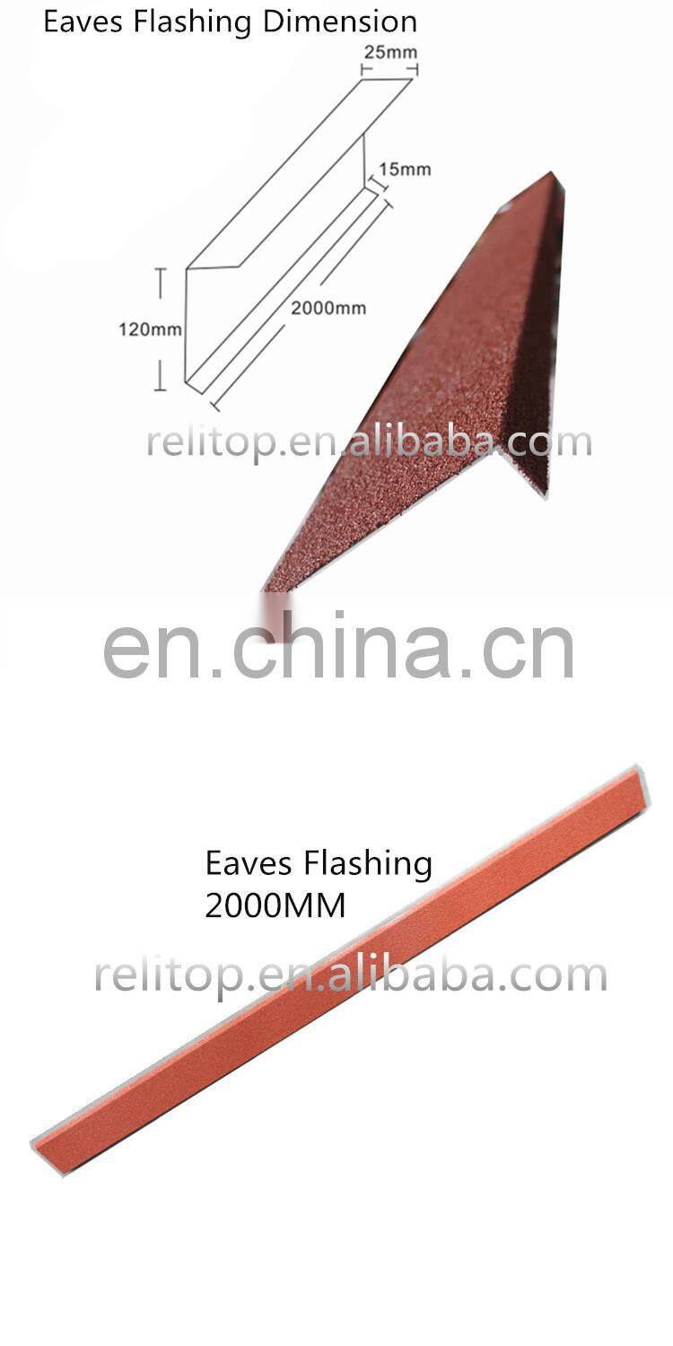 Decorative Roof Panel Accessories Colorful Sand Chips Coated Roof Accessories Roofing Trim Steel Stone Coated Angle Bar