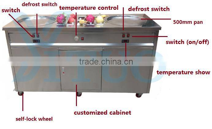 China Supply Newest Design Instant Ice Cream Roll Machine