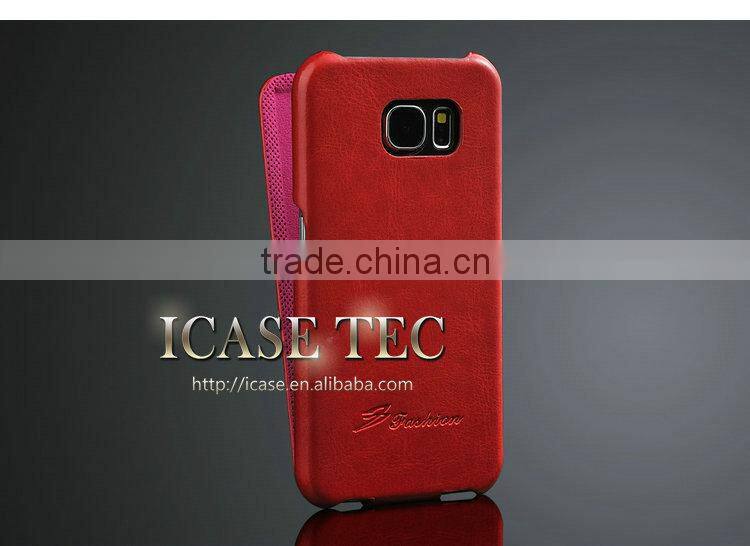 Crazy Horse Top Flip Case Cover for Samsung Galaxy S6