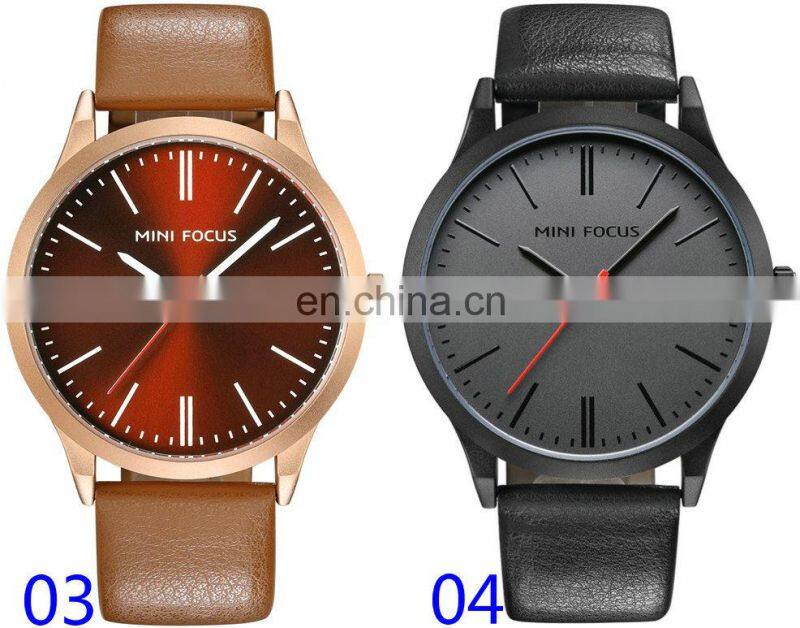 Mini Focus MF0058G Fashion Design Leather Quartz Movement Luxury Men Watches