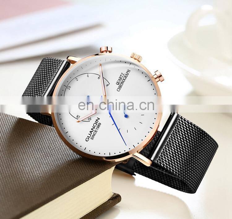 GUANQIN GS19101 Luxury Quartz Men Branded Wrist Watches Stainless Steel Nice Men Watch Custom OEM Logo