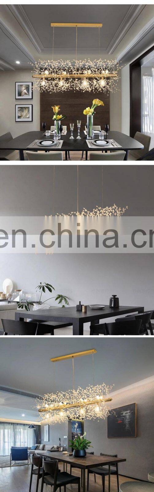 Modern LED Crystal Chandelier Light Pendant Hanging Lamp Dandelion Chandelier Lighting For Living Dining Room