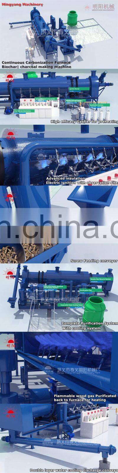 24 hours Continuous Working Carbonizing Stove Carbonization Furnace Rice Husk Charcoal Smokeless Rotary Kiln Carbon Furnace