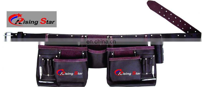 Customized Multifunction Heavy Duty PU Leather Plumbers Waterproof Workforce Waist With Belt Tool