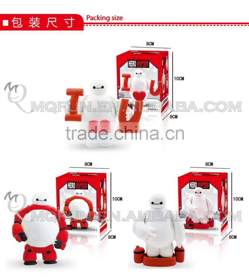 Mini Qute Bonnie kawaii 3 styles big hero 6 baymax DIY American cartoon model building block plasticine clay educational toy