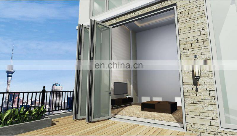 Superhouse 48 Inches Exterior Doors Aluminium Bi Folding Drawing Telescopic Accordion Bi-fold Exterior Patio Door