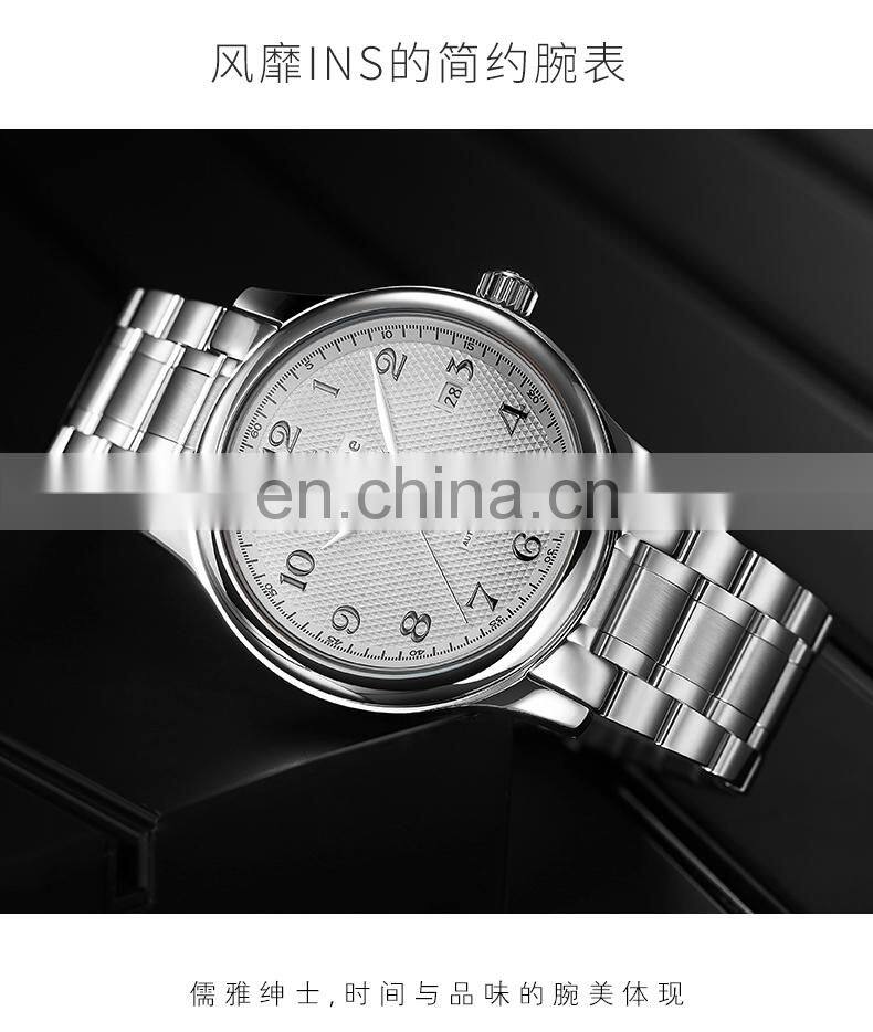 Utime Automatic Mens Luxury Watch Charming Mechanical Watch Calendar Date Display Arabic Number Dial montre U0016G